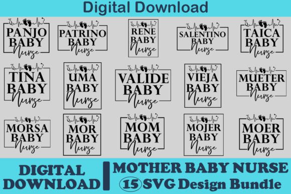 Mother Baby Nurse SVG Bundle for Crafts & Graphics