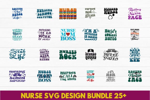 Retro Nurse Bundle: Graphics for Crafts
